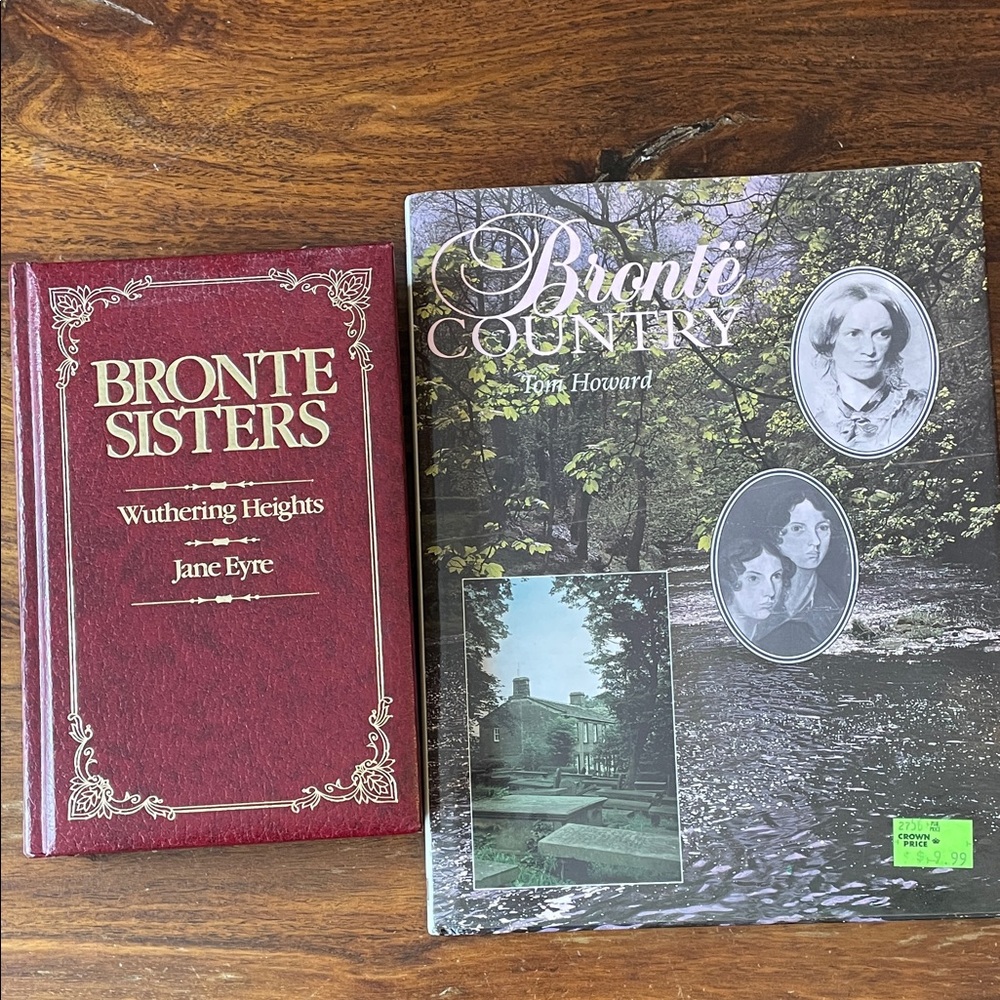2 Vintage Book Set: Bronte Country + Bronte Sisters Wuthering Heights Jane Eyre